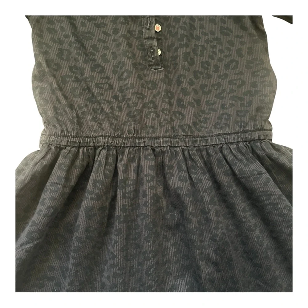 Carter’s casual twirl bodysuit dress Girl 4T midnight leopard print front button